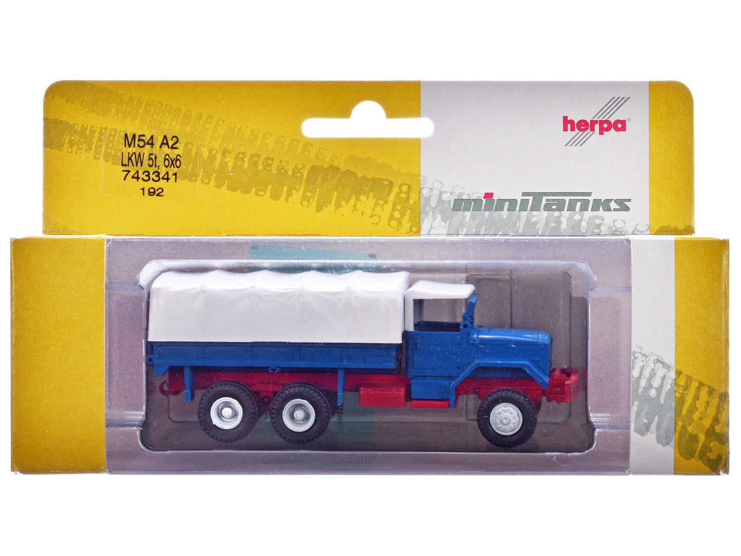 Am General M54 6X6 5/10 Ton Truck Blue with White Top 1/87 (HO) Plastic Model Car by Promotex-DiecastModeler.com