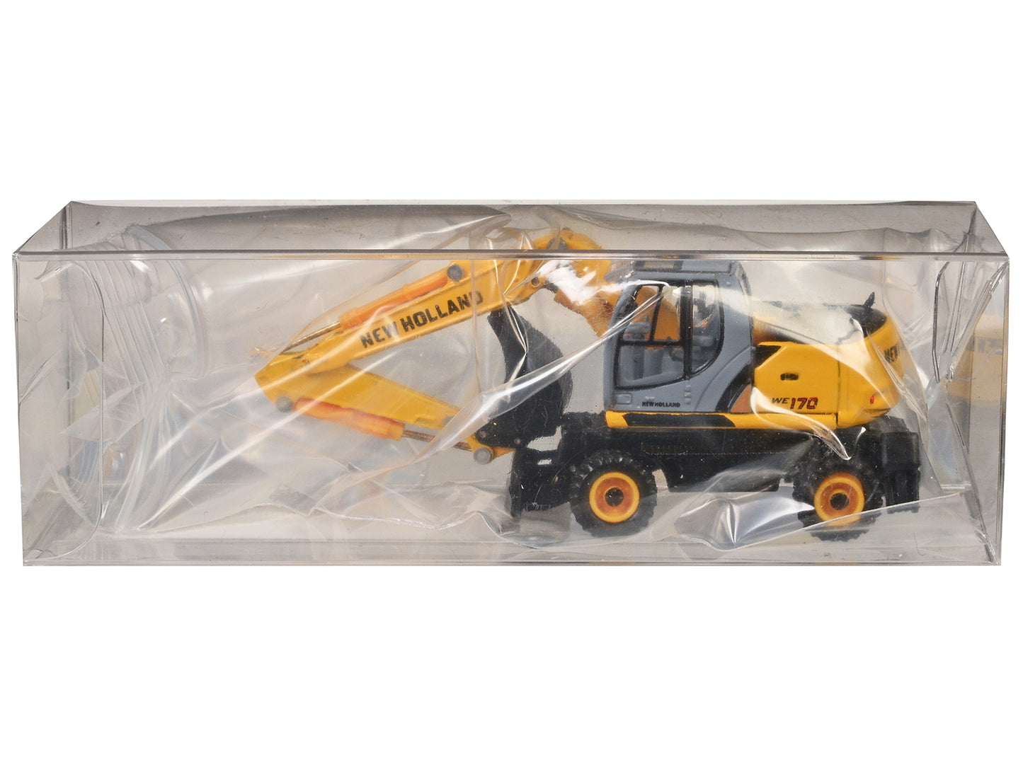 New Holland WE170 Wheeled Excavator Yellow 1/87 (HO) Diecast Model by Promotex-DiecastModeler.com