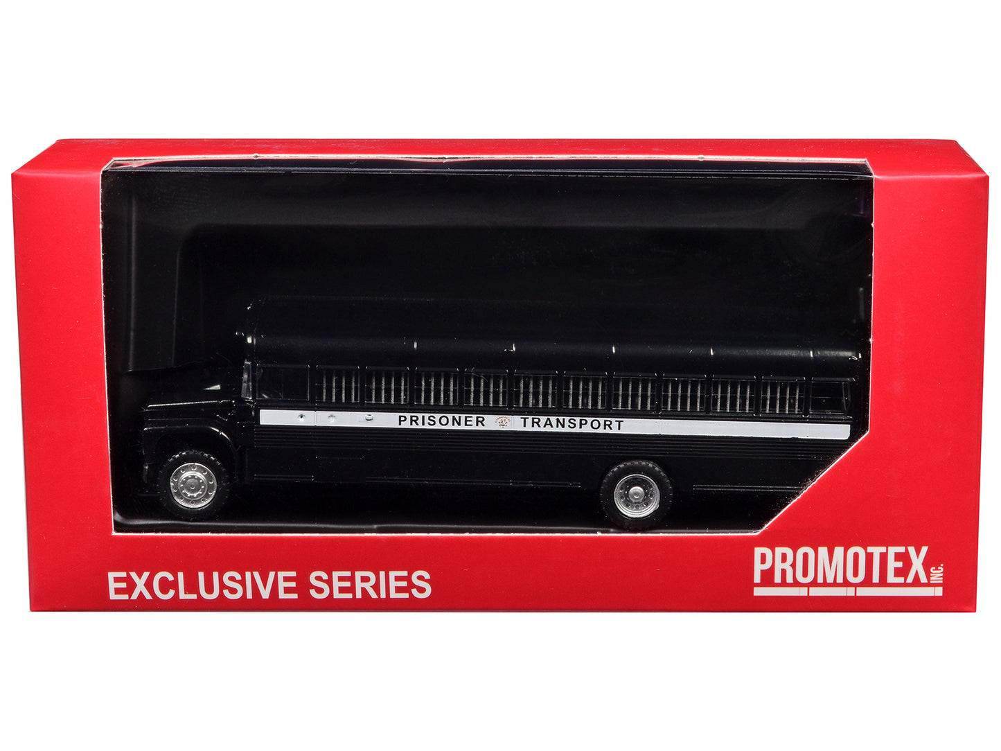 Prisoner Transport Bus Black 1/87 (HO) Plastic Model Car by Promotex-DiecastModeler.com