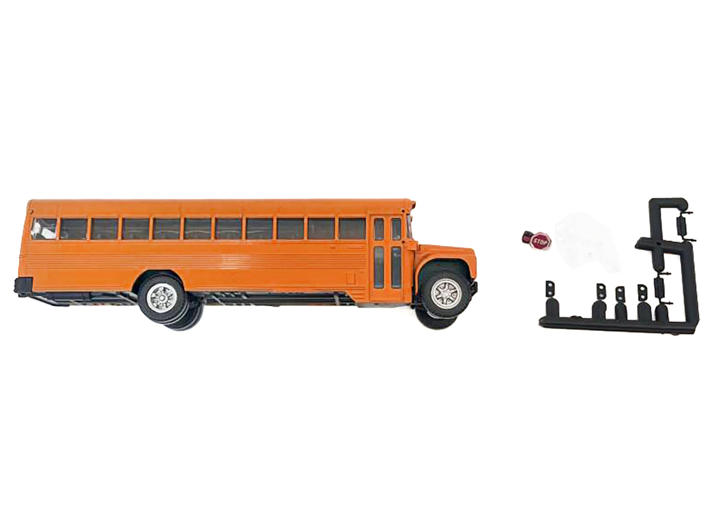 School Bus Yellow with Stop Sign 1/87 (HO) Plastic Model by Promotex-DiecastModeler.com