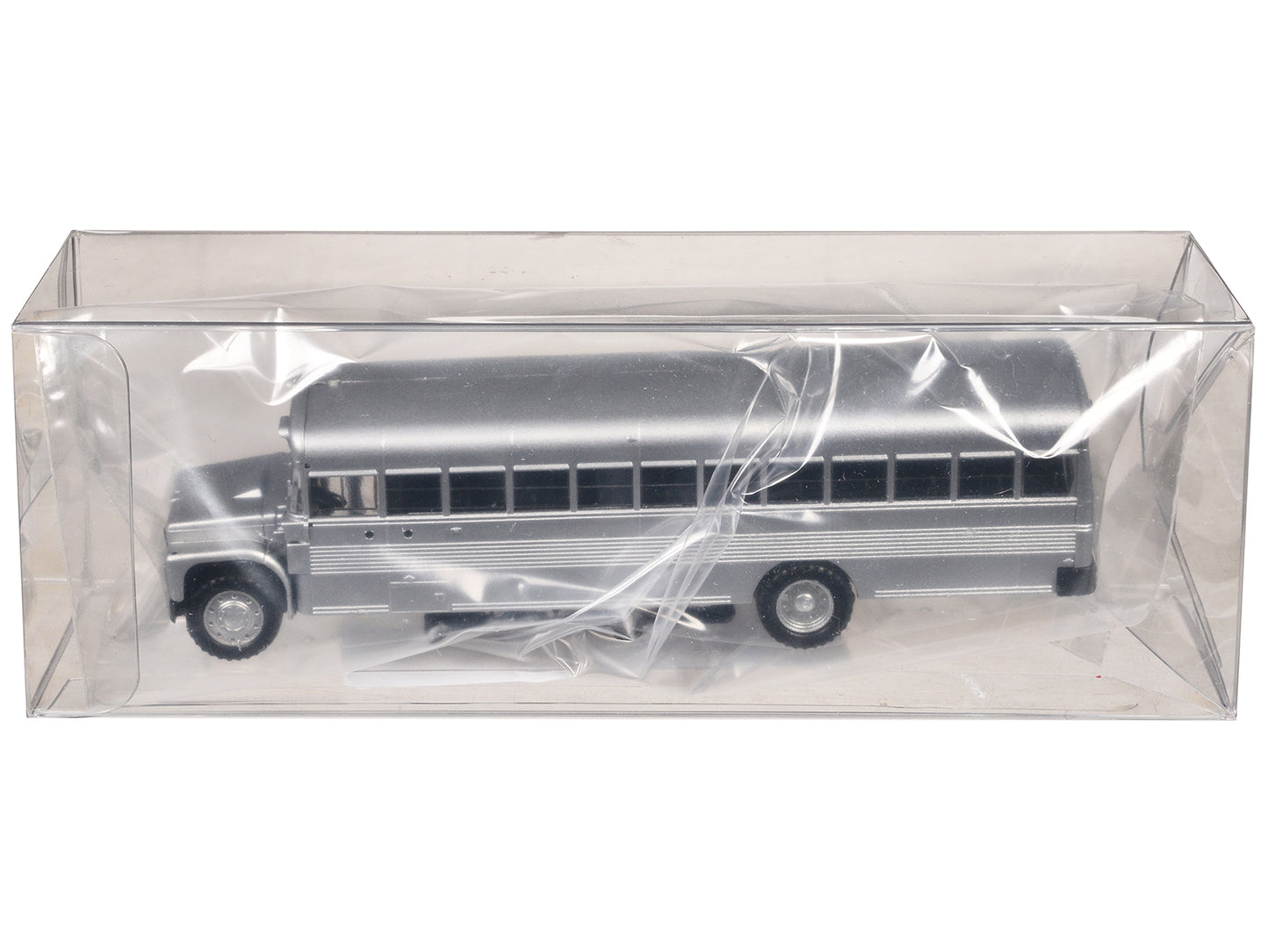 School Bus Silver Metallic 1/87 (HO) Plastic Model by Promotex