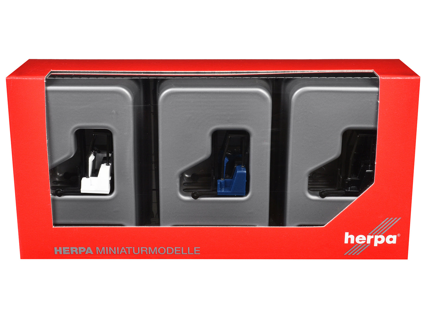 Forklifts with Trailer Bumper 3 Piece Set 1/87 (HO) Plastic Models by Promotex-DiecastModeler.com