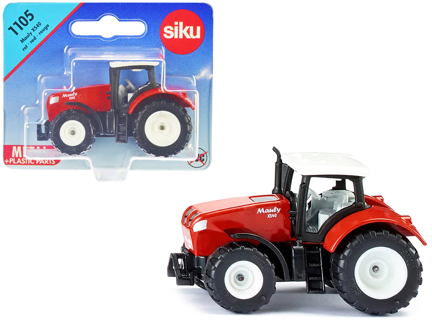 Mauly X540 Tractor Red with White Top Diecast Model by Siku-DiecastModeler.com