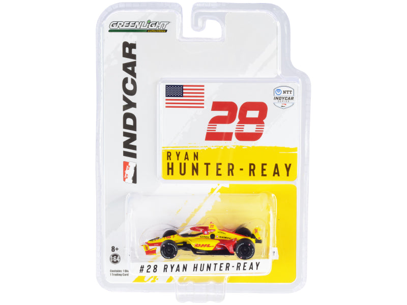 Dallara IndyCar #28 Ryan Hunter-Reay "DHL" Andretti Autosport "NTT IndyCar Series" (2021) 1/64 Diecast Model Car by Greenlight-DiecastModeler.com