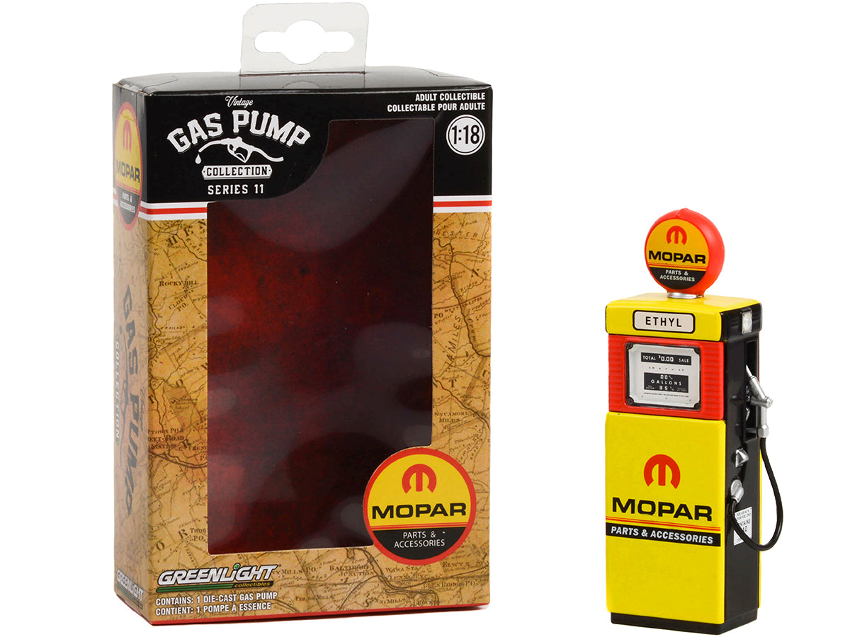 1951 Wayne 505 Gas Pump "MOPAR Parts & Accessories" Yellow "Vintage Gas Pumps" Series 11 1/18 Diecast Model by Greenlight-DiecastModeler.com