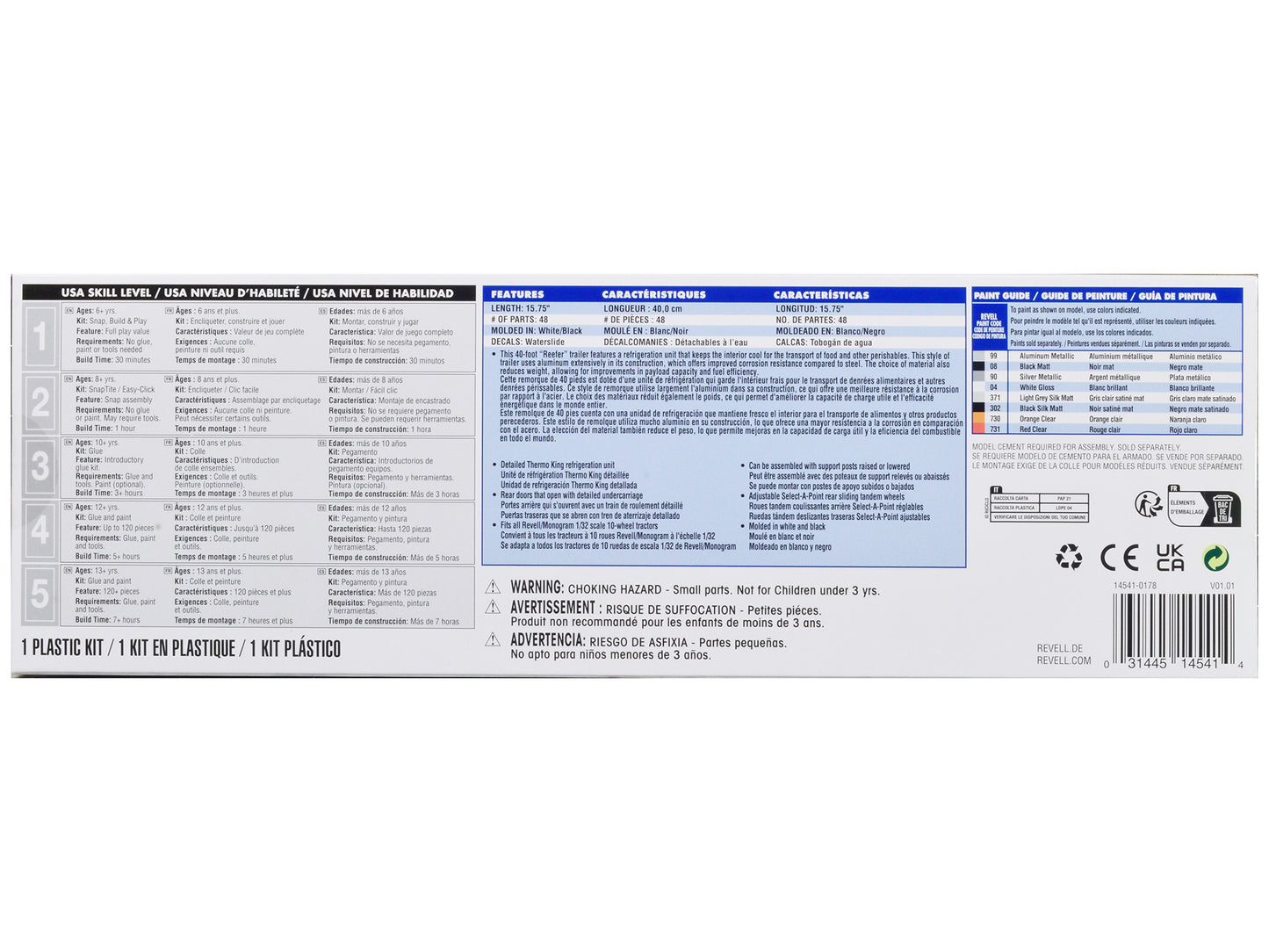 Level 4 Model Kit Fruehauf 40' Refrigerated Trailer "Polar ICE" 1/32 Scale Model by Revell-DiecastModeler.com