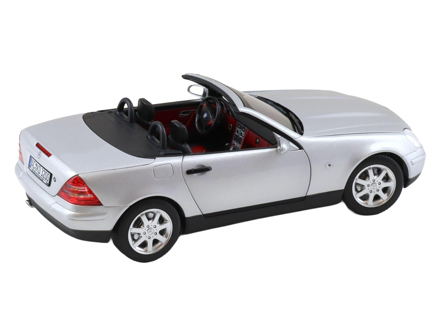 1996 Mercedes-Benz SLK Convertible Brilliant Silver Metallic 1/18 Diecast Model Car by Norev-DiecastModeler.com