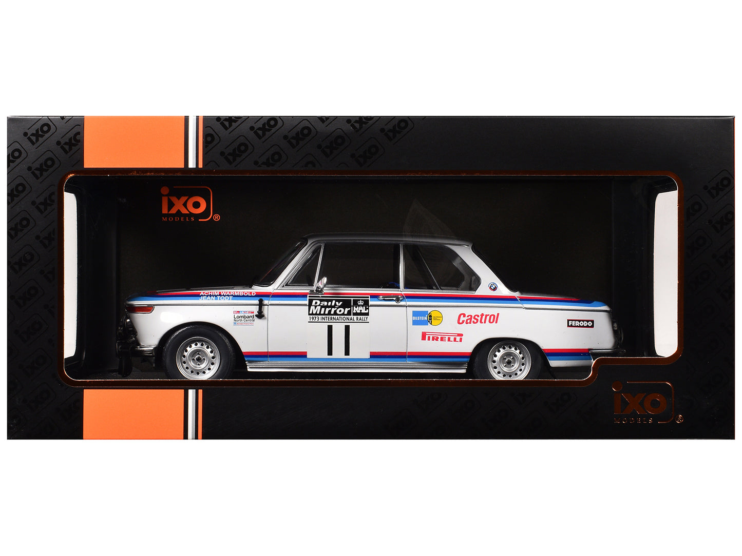 BMW 2002 #11 Achim Warmbold - Jean Todt "RAC Rally" (1973) 1/18 Diecast Model Car by IXO Models