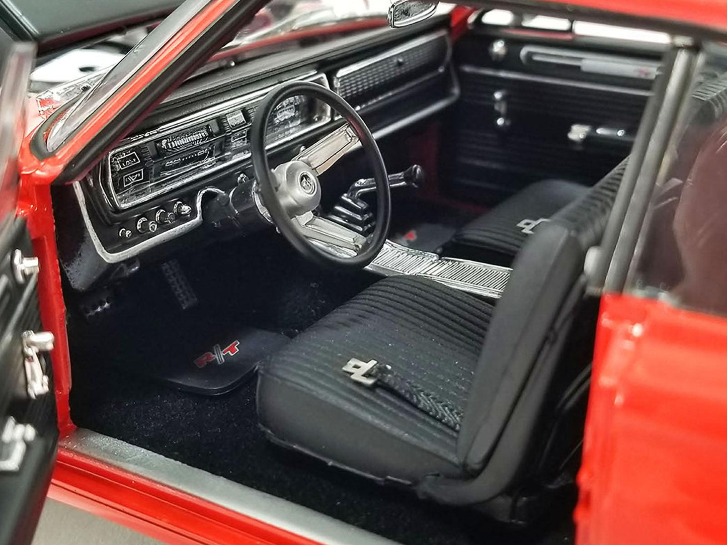 1967 Dodge Coronet R/T "Restomod" Primer Red with Black Hood Limited Edition to 372 pieces Worldwide 1/18 Diecast Model Car by ACME-DiecastModeler.com