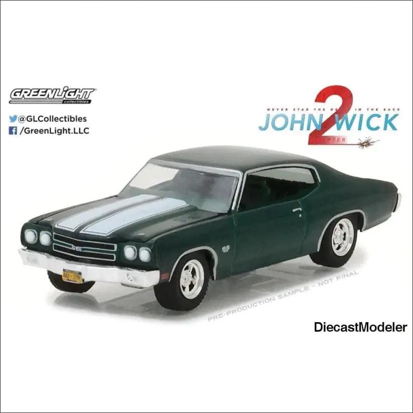1970 Chevrolet Chevelle SS 396 Green -John Wick- (2014) Movie (CASE/6)-DiecastModeler.com