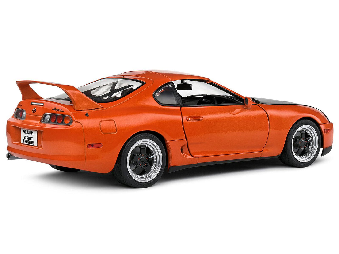 1993 Toyota Supra MK4 (A80) RHD (Right Hand Drive) Orange Metallic with Black Hood 1/18 Diecast Model Car by Solido-DiecastModeler.com