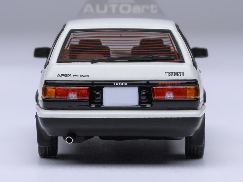 Toyota Sprinter Trueno (AE86) RHD (Right Hand Drive) White with Graphics "Initial D" (1998-2021) TV Series 1/64 Model Car by Autoart