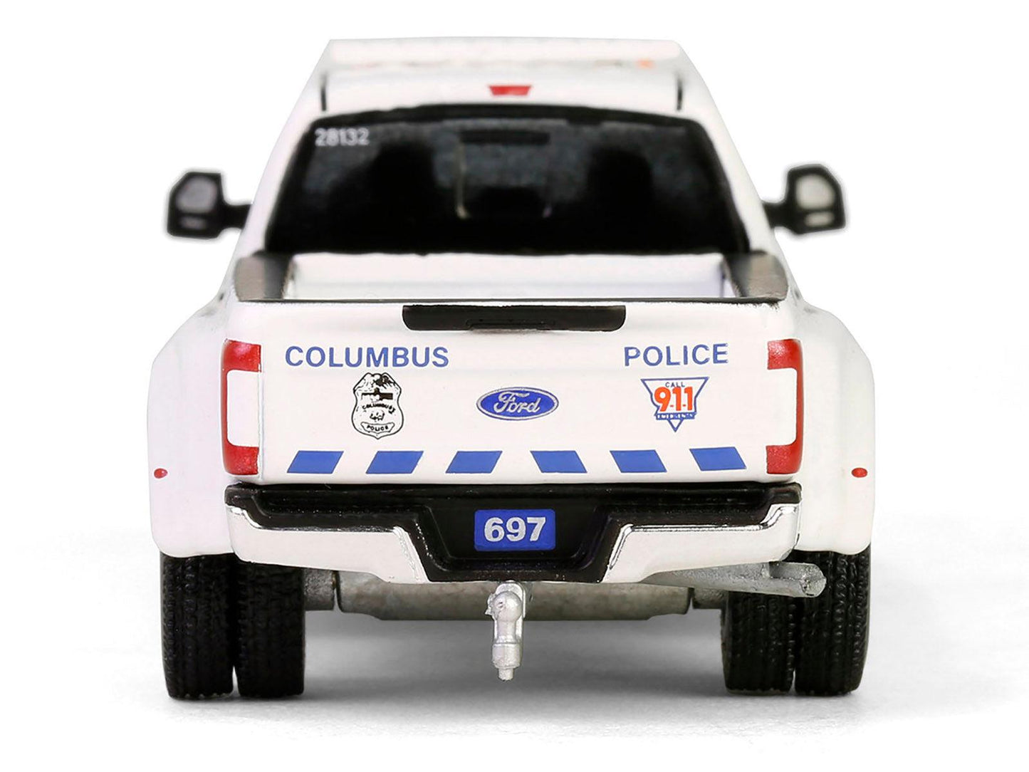 2019 Ford F-350 XL Dually Pickup Truck "Columbus Division of Police Mounted Unit Columbus OH" White "Dually Drivers" Series 15 1/64 Diecast Model Car by Greenlight-DiecastModeler.com