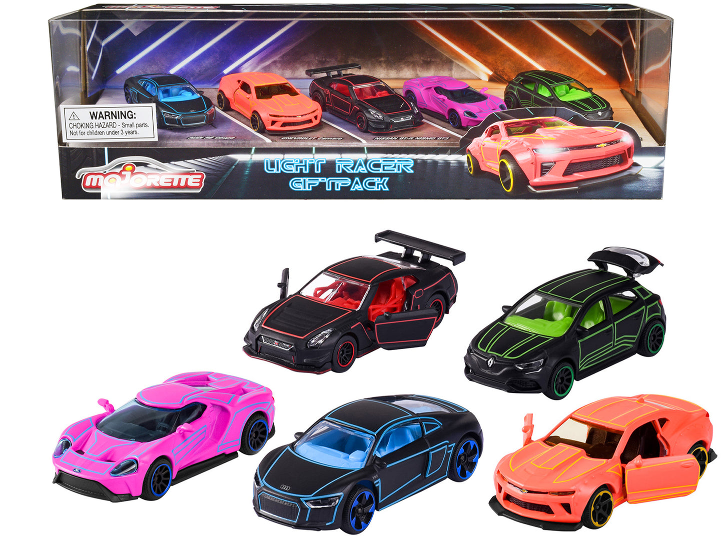 Light Racer Giftpack (2023) 5 Piece Set 1/64 Diecast Model Cars by Majorette-DiecastModeler.com