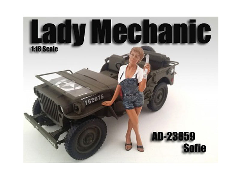 Lady Mechanic Sofie Figure For 1:18 Scale Models by American Diorama-DiecastModeler.com