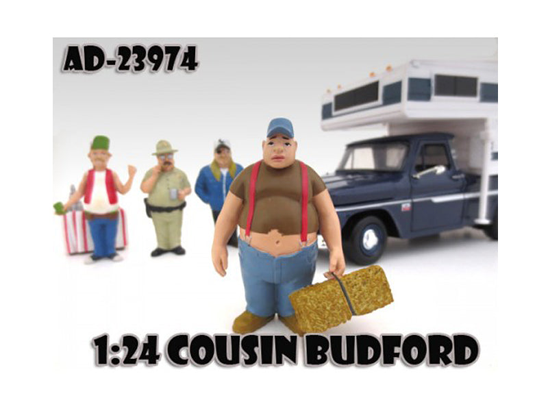 Cousin Budford "Trailer Park" Figure For 1:24 Scale Model Cars by American Diorama-DiecastModeler.com