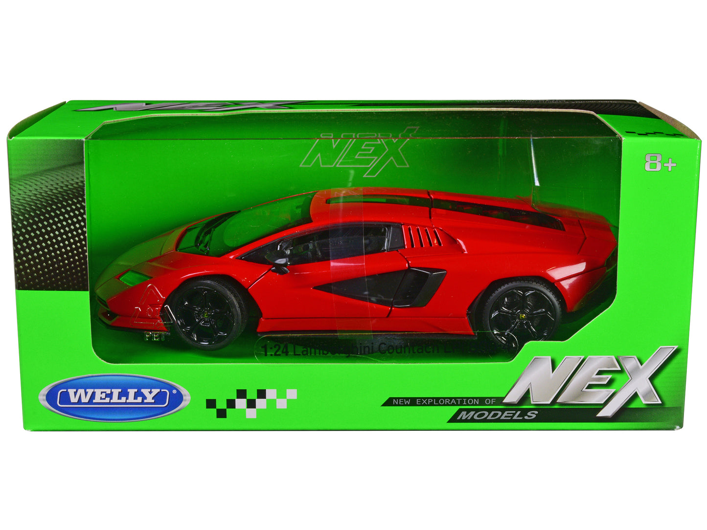 Lamborghini Countach LPI 800-4 Red "NEX Models" Series 1/24 Diecast Model Car by Welly-DiecastModeler.com