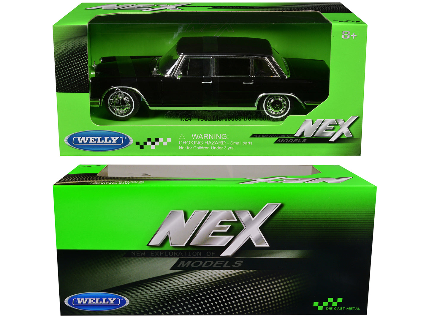 1955 Mercedes-Benz 190 SL (Closed Roof) Black "NEX Models" Series 1/24 Diecast Model Car by Welly-DiecastModeler.com
