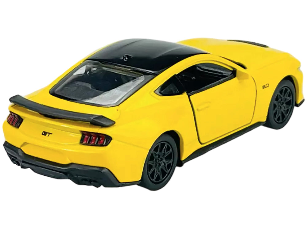2024 Ford Mustang GT 5.0 Yellow with Black Top "NEX Models" Series 1/25 Diecast Model Car by Welly-DiecastModeler.com