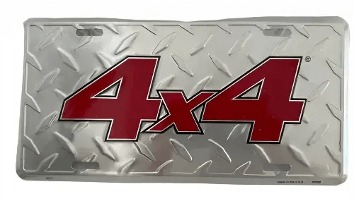 License Plate: Route 4X4 Sign