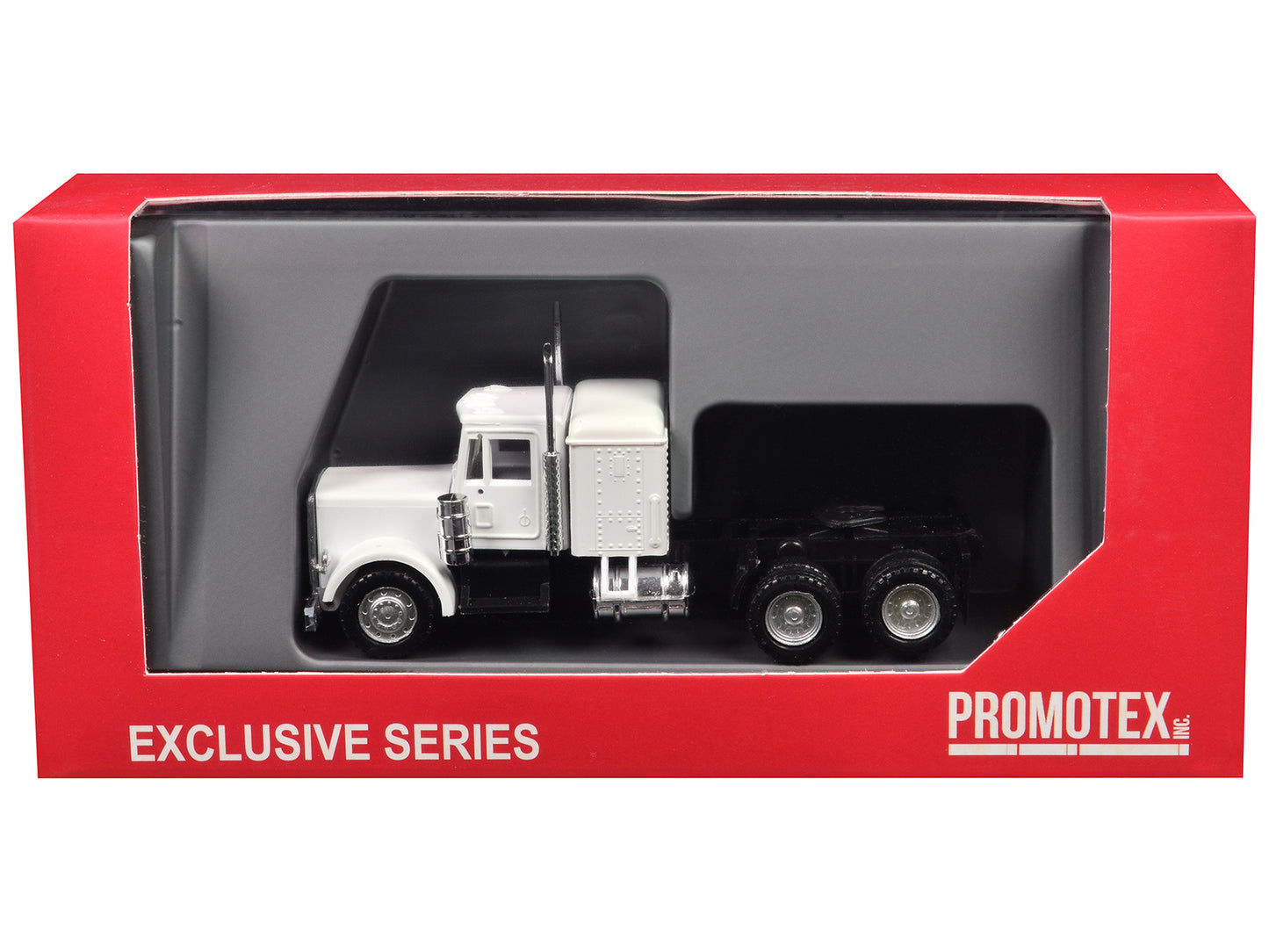 Peterbilt Sleeper Cab White 1/87 (HO) Plastic Model Car by Promotex-DiecastModeler.com