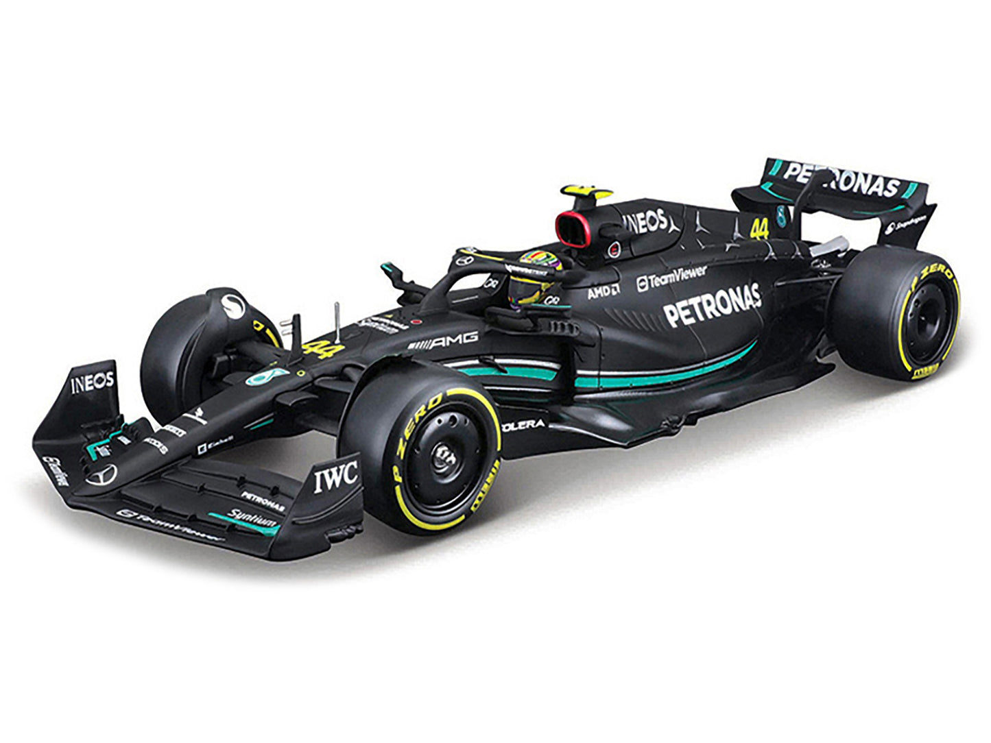 Mercedes-AMG F1 W14 E Performance #44 Lewis Hamilton "Petronas" Formula One F1 "World Championship" (2023) 1/24 Diecast Model Car by Bburago-DiecastModeler.com