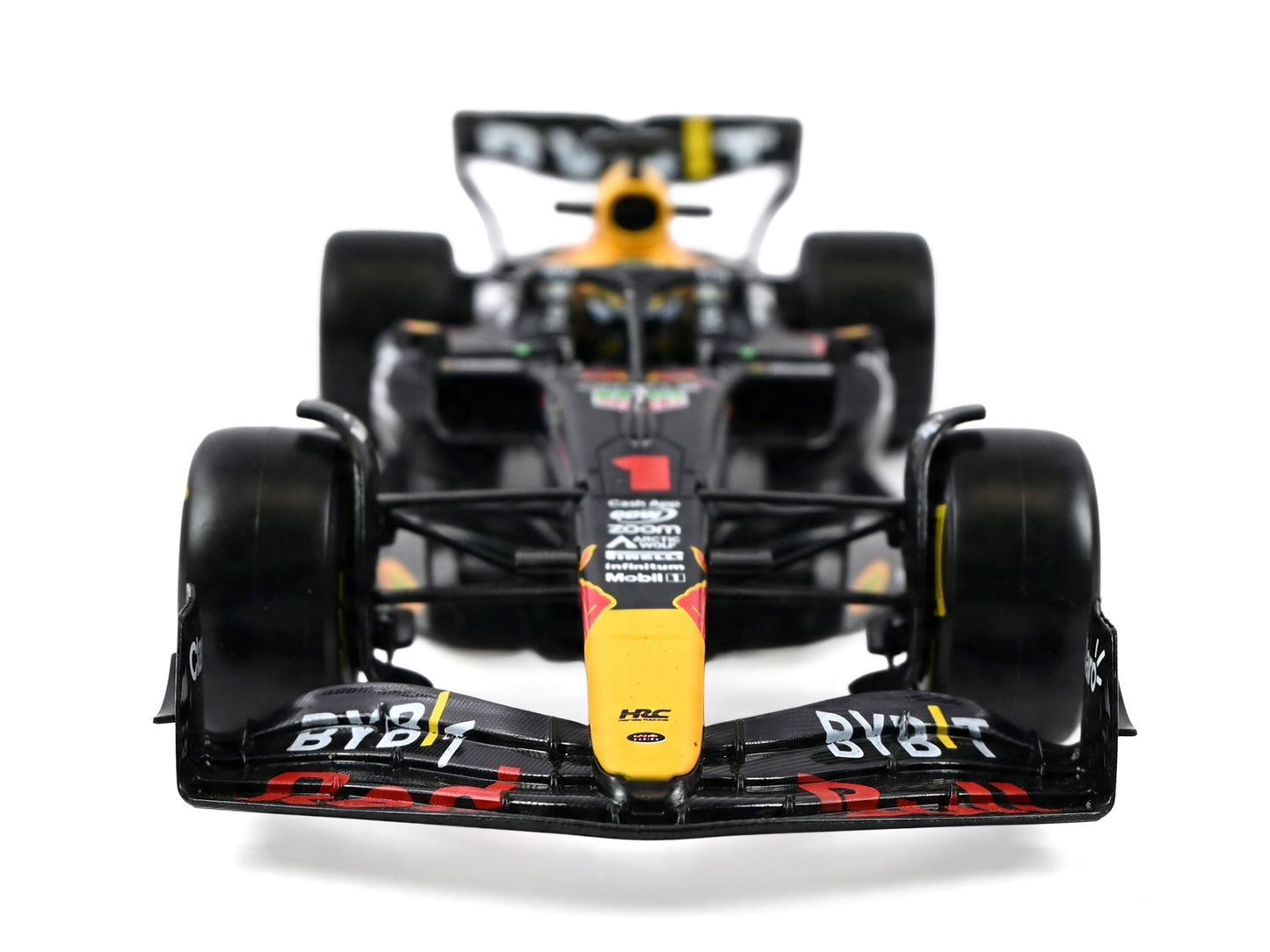 Red Bull Racing RB19 #1 Max Verstappen "Oracle" Winner Formula One F1 Championship "Drivers' Champion" (2023) with Display Case 1/24 Diecast Model Car by Bburago-DiecastModeler.com