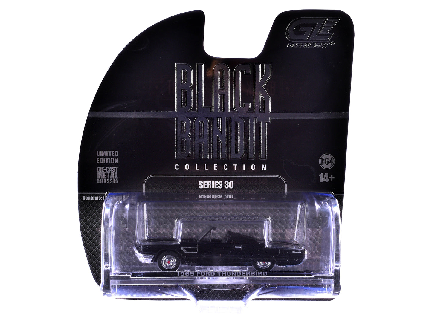 1965 Ford Thunderbird with Tonneau Cover Black "Black Bandit" Series 30 1/64 Diecast Model Car by Greenlight