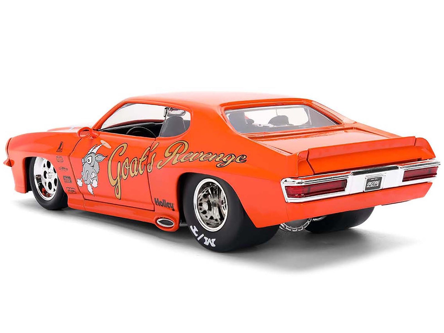 1971 Pontiac GTO "Goat's Revenge" Orange with Graphics "Bigtime Muscle" Series 1/24 Diecast Model Car by Jada