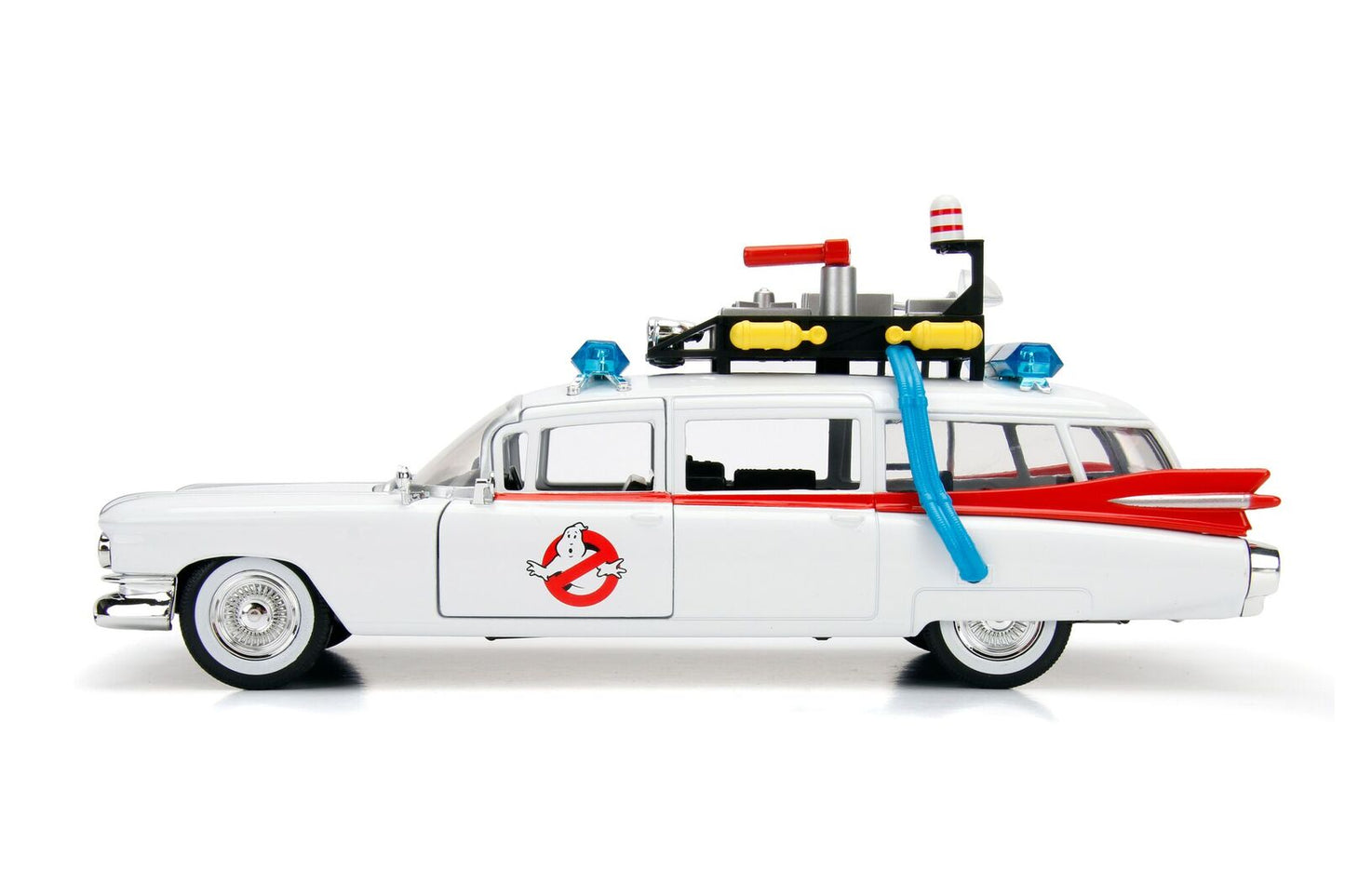 1959 Cadillac Ambulance Ecto-1 White "Ghostbusters" Movie "Hollywood Rides" Series 1/24 Diecast Model Car by Jada-DiecastModeler.com