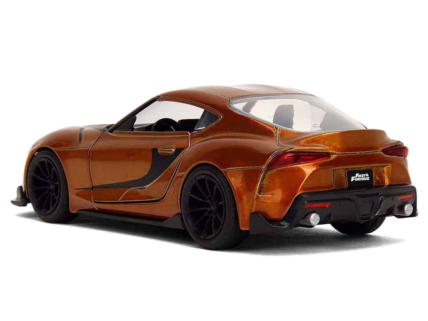 2020 Toyota Supra Orange Metallic with Black Stripes "F9" (2021) Movie "Fast & Furious" Series 1/32 Diecast Model Car by Jada-DiecastModeler.com