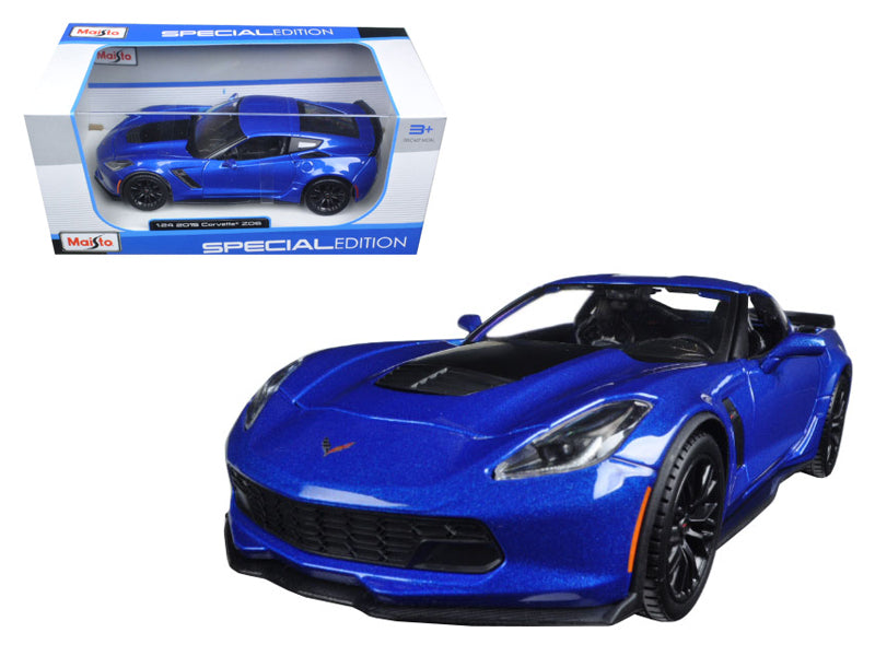 2015 Chevrolet Corvette Stingray C7 Z06 Blue Metallic 1/24 Diecast Model Car by Maisto-DiecastModeler.com