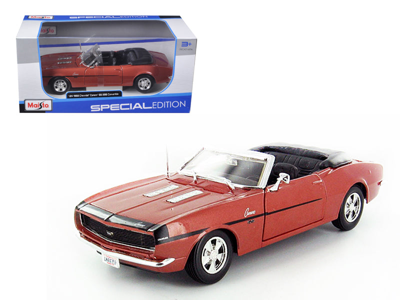 1968 Chevrolet Camaro SS 396 Convertible Bronze 1/24 Diecast Model Car by Maisto-DiecastModeler.com