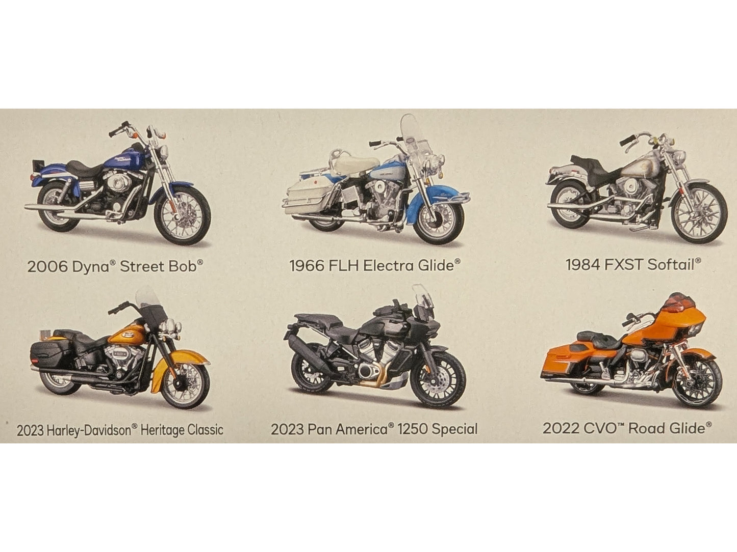 Harley-Davidson Motorcycles 6 piece Set Series 44 1/18 Diecast Models by Maisto-DiecastModeler.com