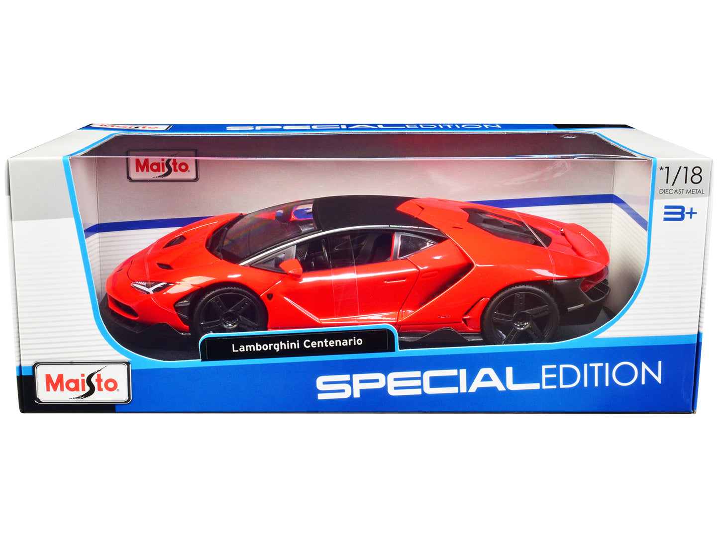 Lamborghini Centenario Orange with Matt Black Top "Special Edition" 1/18 Diecast Model Car by Maisto-DiecastModeler.com