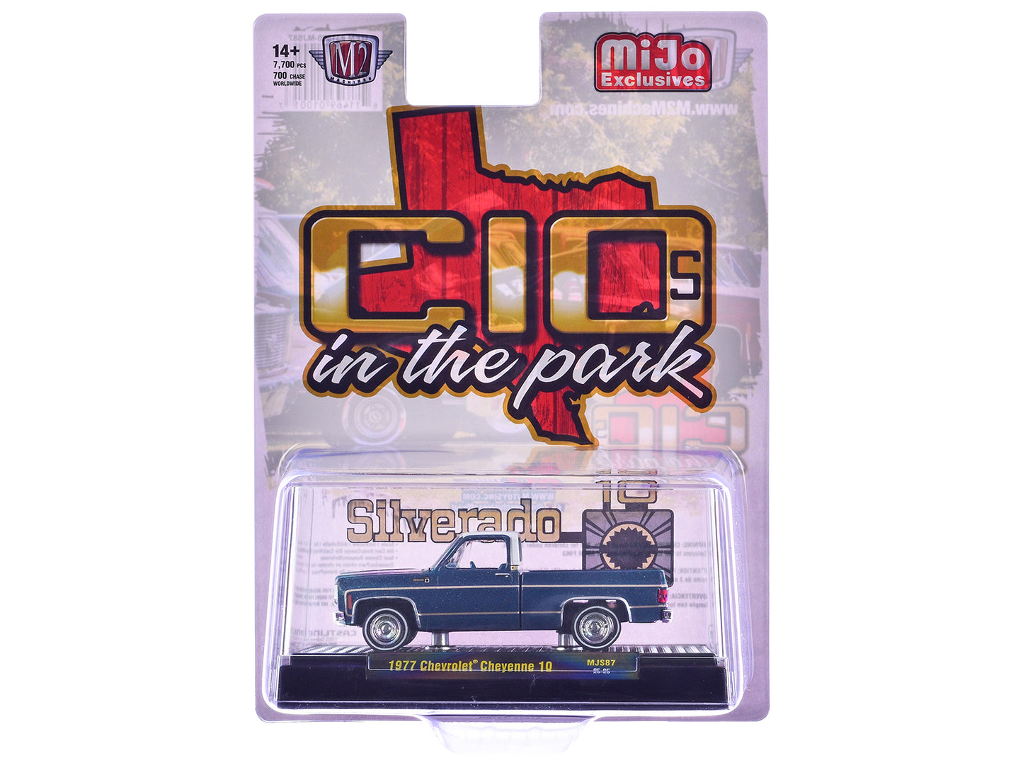 1977 Chevrolet Cheyenne 10 Pickup Truck Blue Metallic with White Top and Blue Interior Limited Edition to 7700 pieces Worldwide 1/64 Diecast Model Car by M2 Machines