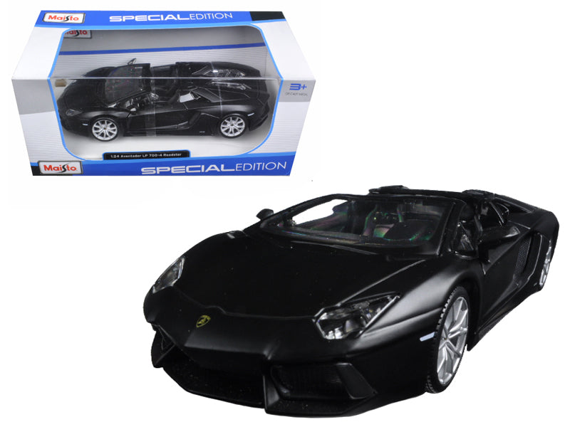 Lamborghini Aventador LP 700-4 Roadster Matt Black 1/24 Diecast Model Car by Maisto-DiecastModeler.com