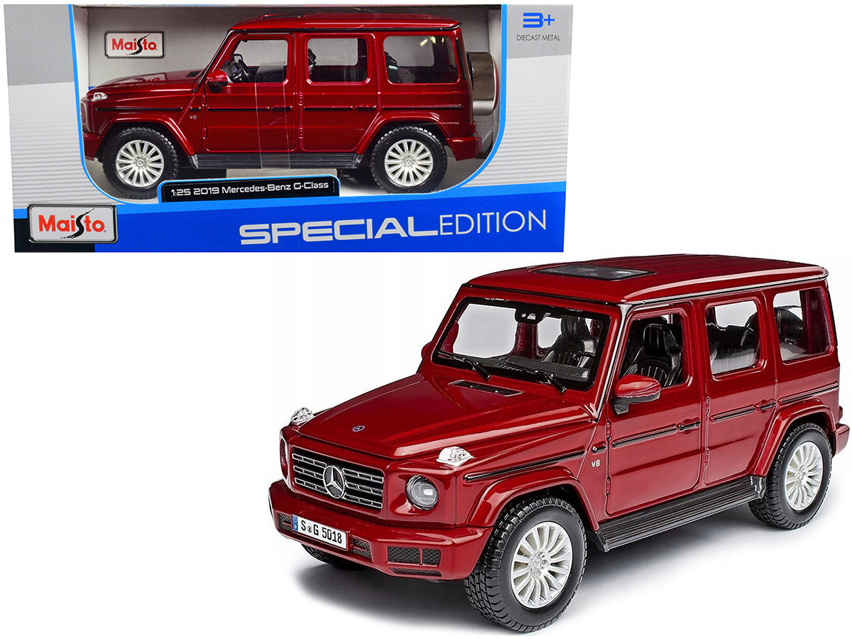 2019 Mercedes Benz G-Class with Sunroof Red Metallic 1/25 Diecast Model Car by Maisto-DiecastModeler.com