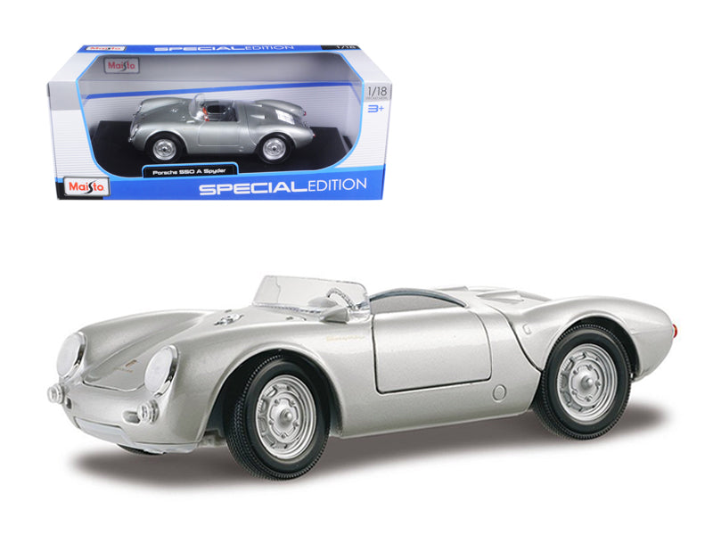 Porsche 550 A Spyder Silver 1/18 Diecast Model Car by Maisto-DiecastModeler.com