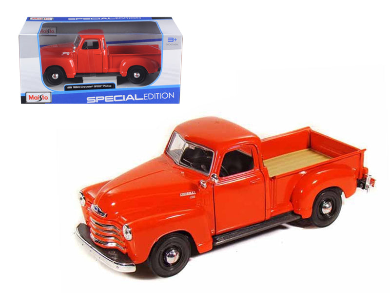 1950 Chevrolet 3100 Pickup Truck Omaha Orange 1/25 Diecast Model Car by Maisto-DiecastModeler.com