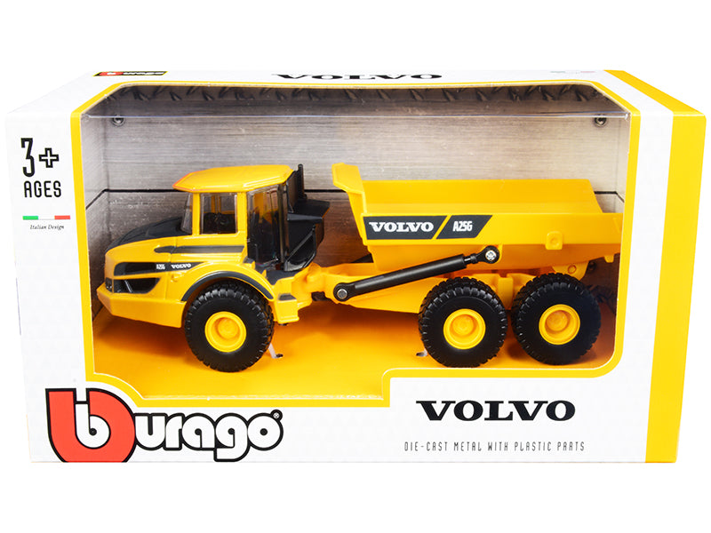 Volvo A25G Articulated Hauler Yellow 1/50 Diecast Model by Bburago-DiecastModeler.com