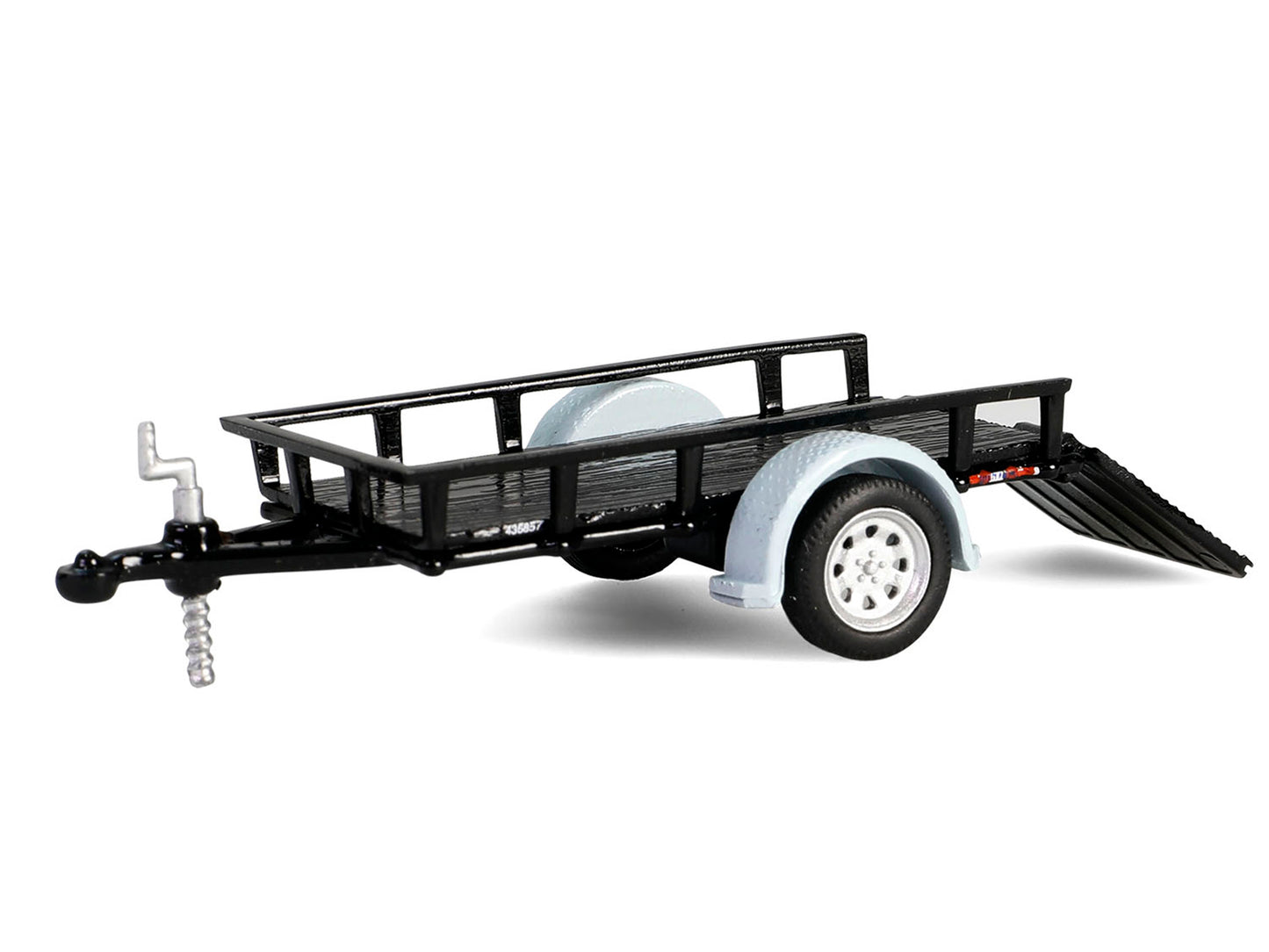 1990 Dodge Ram D250 Pickup Truck "Philadelphia PA Police Department" White with Stripes and Utility Trailer "Hot Pursuit Hitch & Tow" Series 1 1/64 Diecast Model Cars by Greenlight