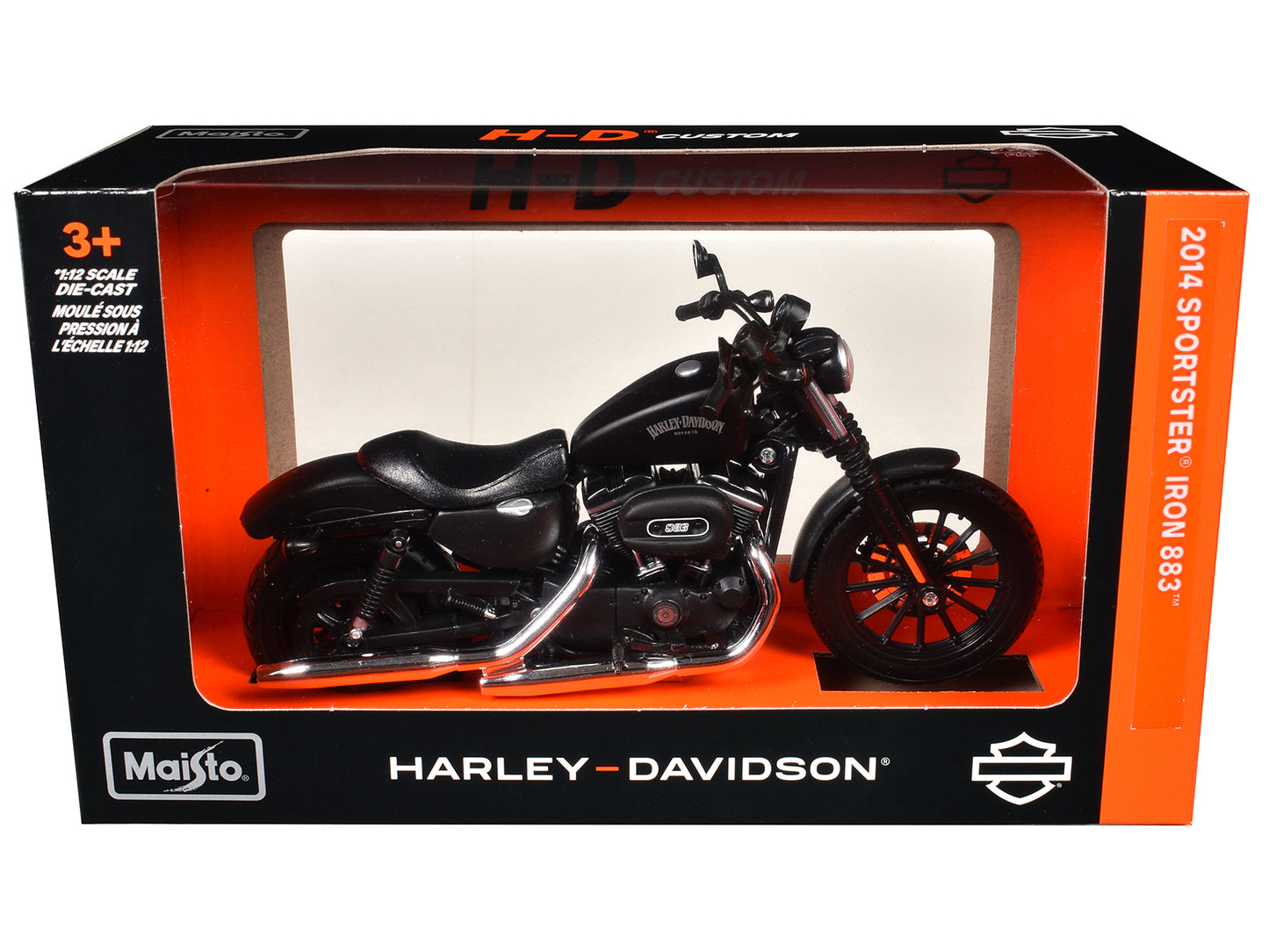 2014 Harley Davidson Sportster Iron 883 1/12 Diecast Motorcycle Model by Maisto