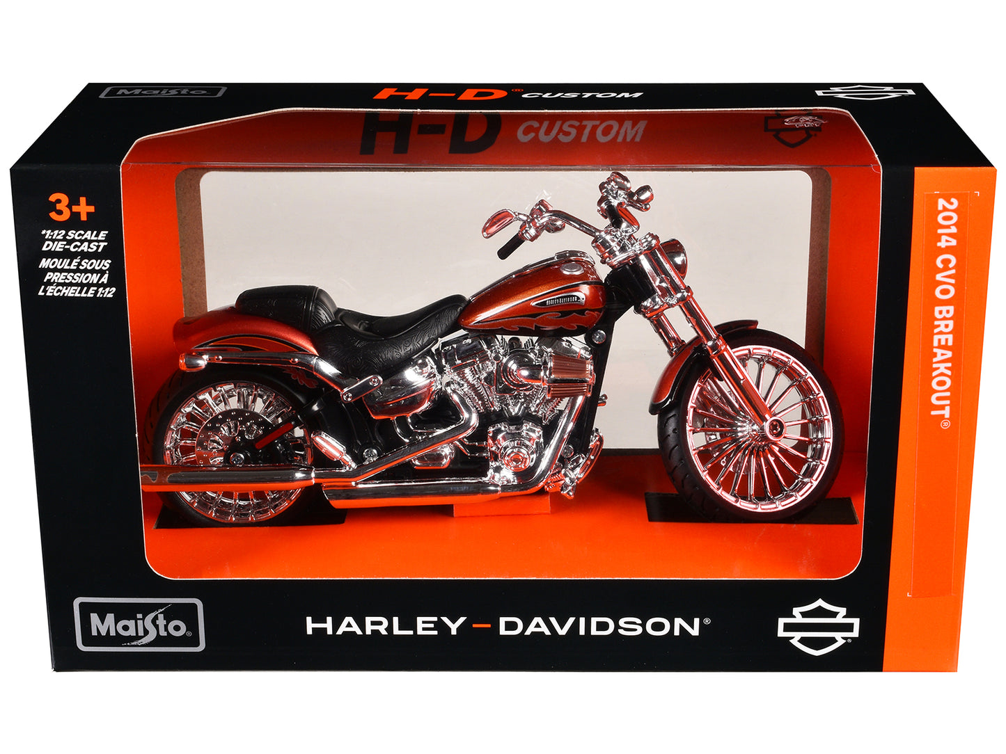 2014 Harley Davidson CVO Breakout Orange 1/12 Diecast Motorcycle Model by Maisto