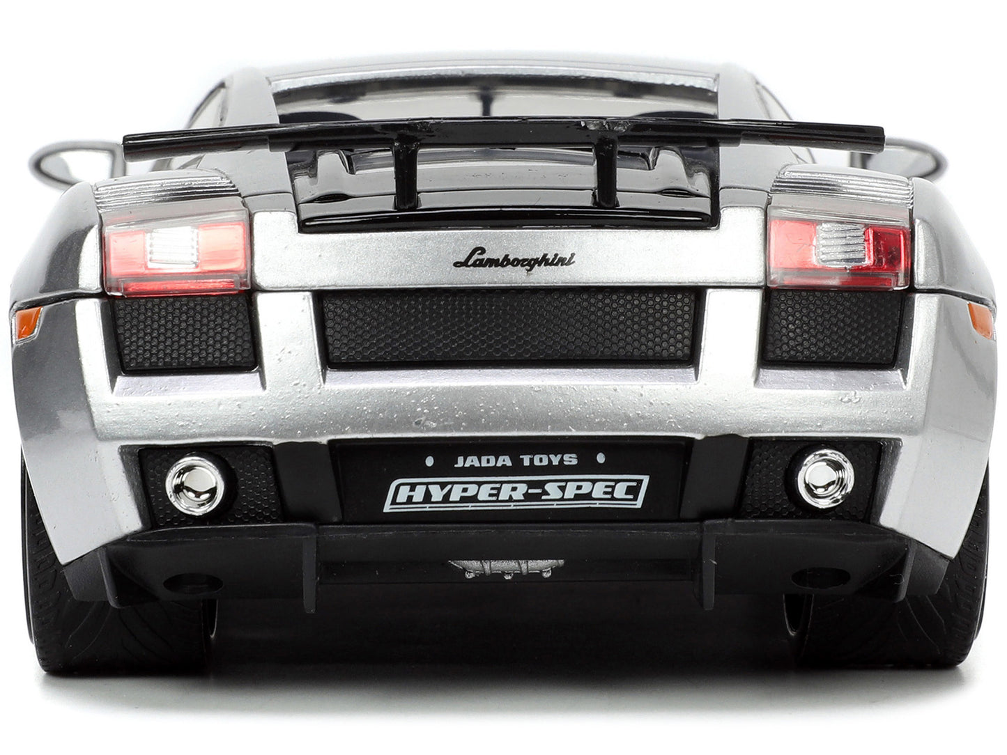 Lamborghini Gallardo Superleggera Silver Metallic with Yellow Stripes "Hyper-Spec" Series 1/24 Diecast Model Car by Jada-DiecastModeler.com