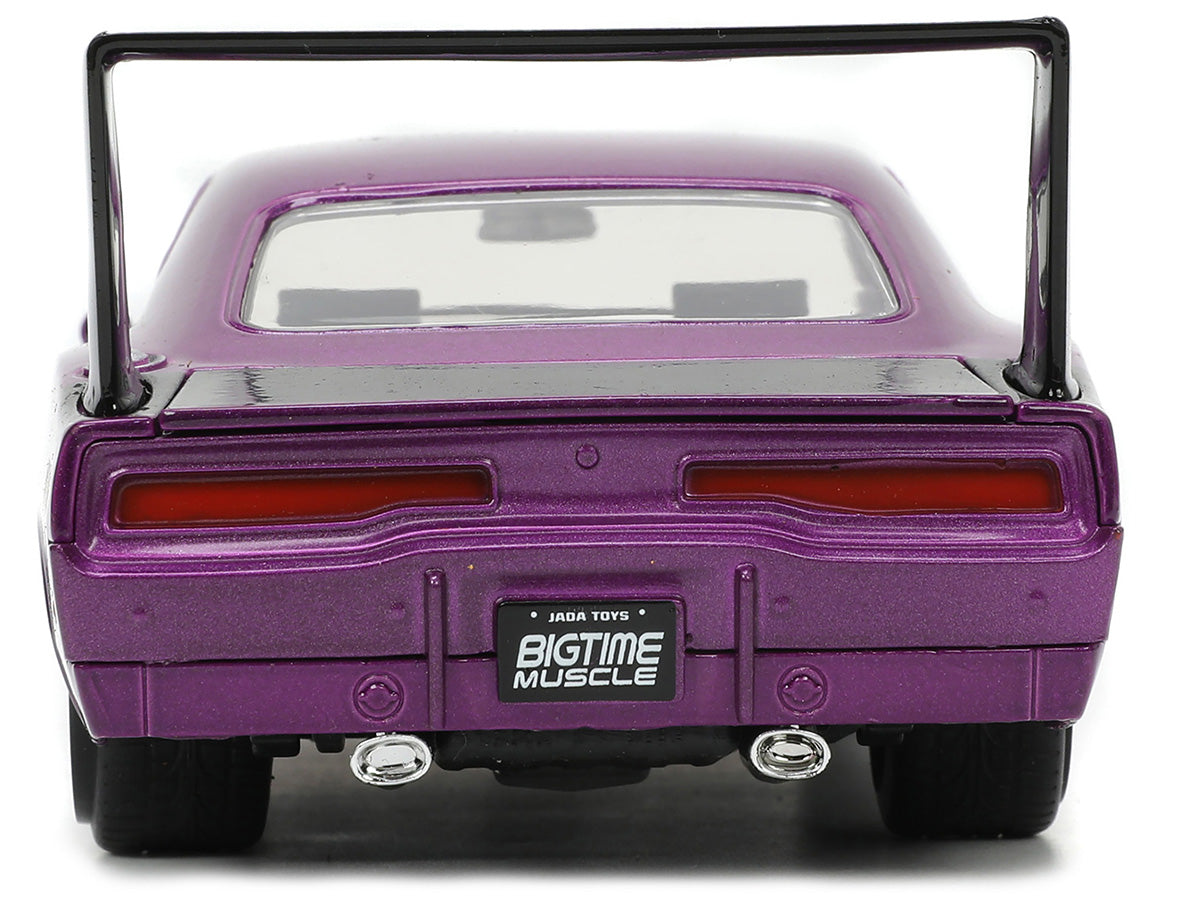 1969 Dodge Charger Daytona Purple Metallic with Black Tail Stripe "Bigtime Muscle" Series 1/24 Diecast Model Car by Jada-DiecastModeler.com