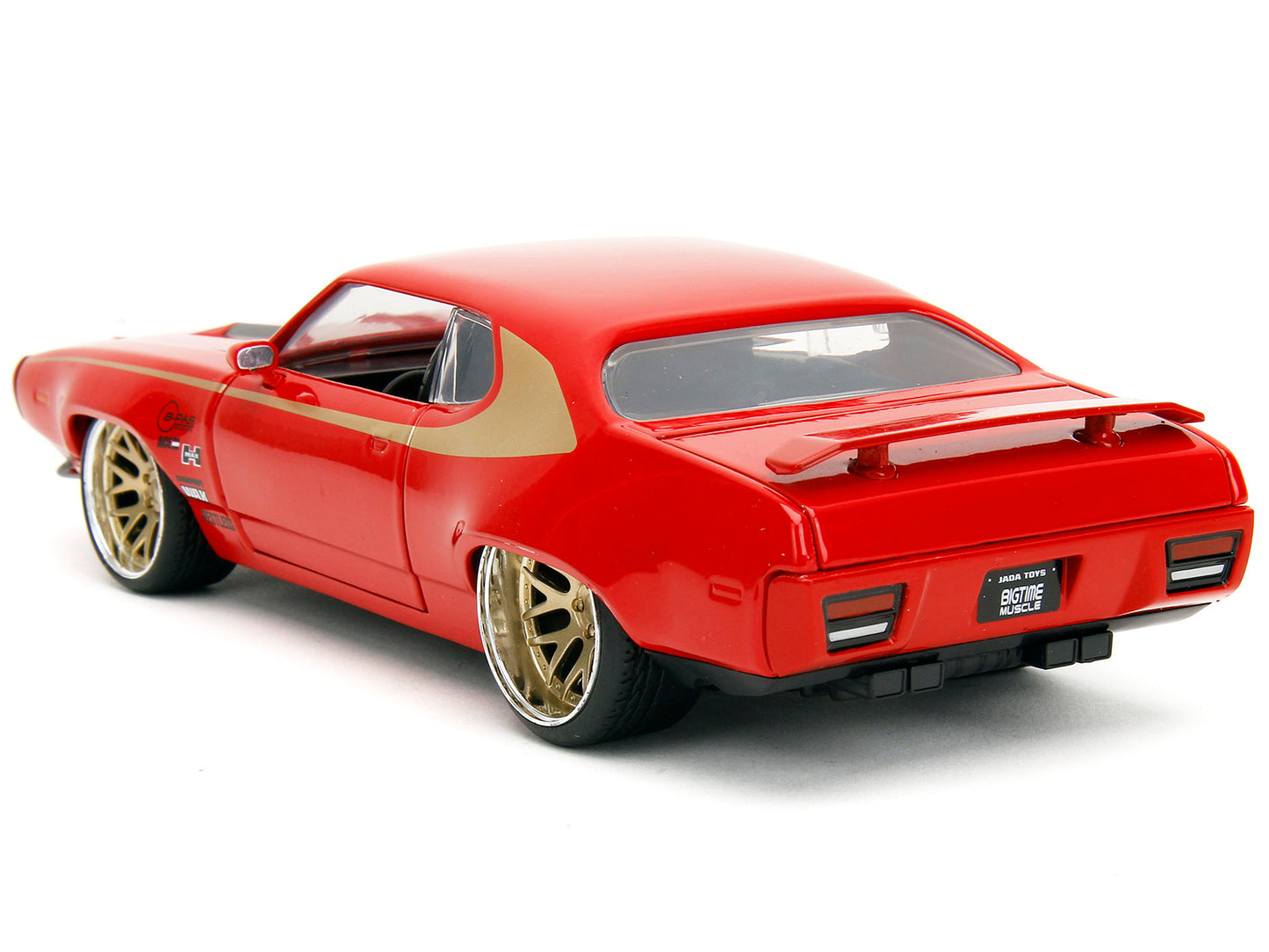 1972 Plymouth GTX Red with Gold Graphics "Bigtime Muscle" Series 1/24 Diecast Model Car by Jada-DiecastModeler.com