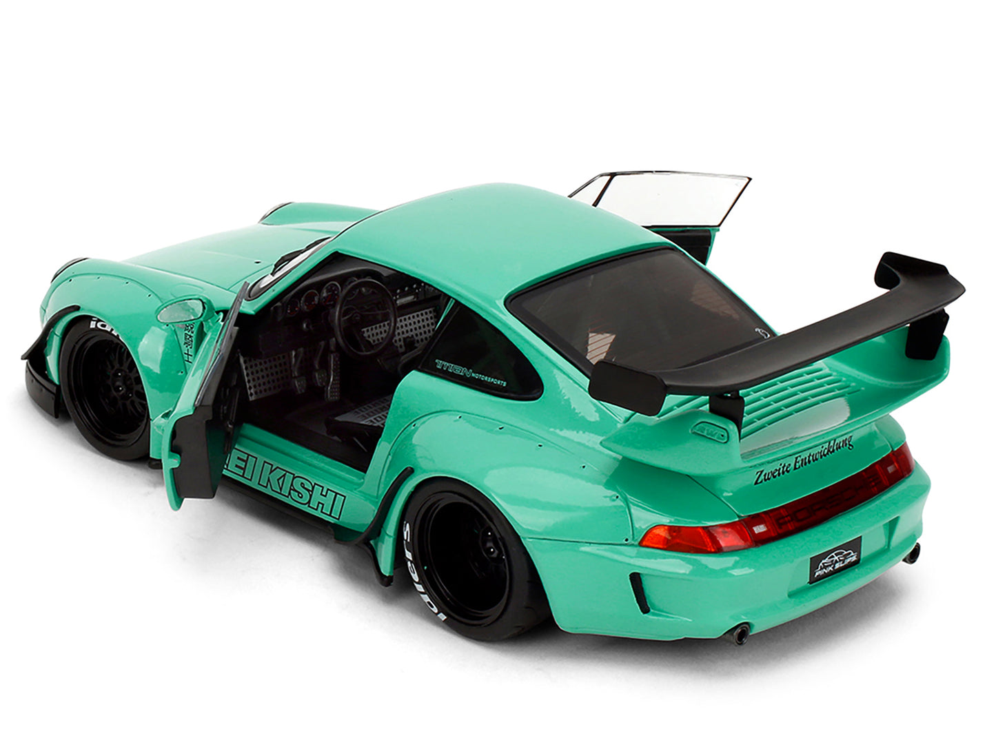 RWB Body Kit "Kei Kishi" Light Blue "Pink Slips" Series 1/18 Diecast Model Car by Jada