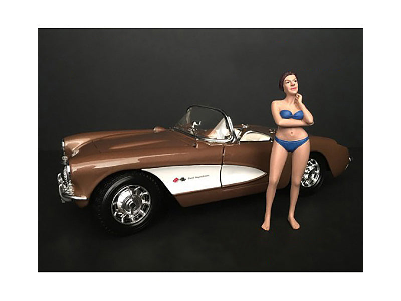 December Bikini Calendar Girl Figurine for 1/24 Scale Models by American Diorama-DiecastModeler.com