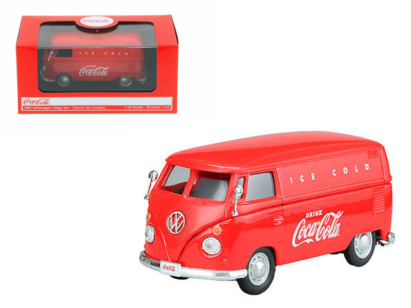 1962 Volkswagen Coca Cola Cargo Van Red 1/43 Diecast Model by Motorcity Classics-DiecastModeler.com